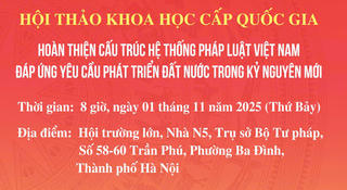 Sắp diễn ra Hội thảo khoa học cấp quốc gia về hoàn thiện cấu trúc hệ thống pháp luật Việt Nam