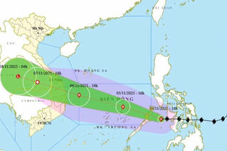 Bão giật cấp 15 khả năng ảnh hưởng Đà Nẵng - Khánh Hòa từ ngày 6/11