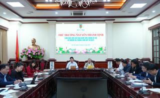 Thứ trưởng Nguyễn Thanh Tịnh làm việc với các Ban giúp việc Đảng ủy Bộ