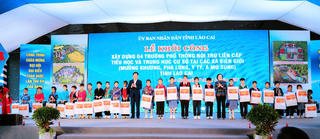 Khởi công xây dựng các trường nội trú liên cấp tại các xã biên giới Lào Cai và Lai Châu