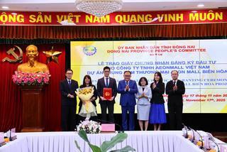 Đồng Nai trao giấy chứng nhận đầu tư cho dự án Trung tâm thương mại Aeon Mall lớn nhất Việt Nam