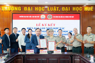 Ký kết biên bản hợp tác trong đào tạo, nghiên cứu khoa học và hoạt động thực tiễn pháp lý 