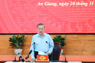 Tổng Bí thư Tô Lâm: An Giang sẽ bứt phá thành cực phát triển năng động và trung tâm kinh tế biển quốc gia