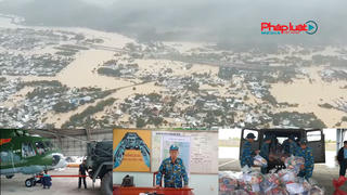 Trực thăng Mi -17 sẵn sàng bay cứu trợ đồng bào vùng lũ Đắk Lắk