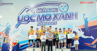 Giải Pickleball 'Ước Mơ Xanh' 2025: Trao giải nội dung đôi nam trên 40 tuổi và đôi nam nữ dưới 40 tuổi