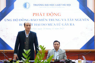 Trường Đại học Luật Hà Nội tổ chức Lễ phát động ủng hộ đồng bào miền Trung và Tây Nguyên bị thiệt hại do mưa lũ