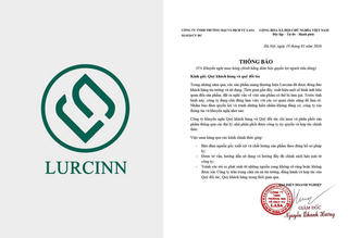 Lurcinn khuyến cáo người tiêu dùng mua sản phẩm chính hãng từ hệ thống đại lý chính thức
