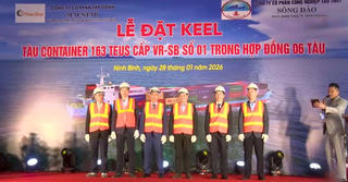 Lễ đặt KEEL tàu Container 163 TEUS cấp VR-SB tại Ninh Bình