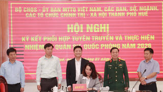 TP Huế ký kết phối hợp tuyên truyền và thực hiện nhiệm vụ quân sự, quốc phòng năm 2026