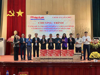 Báo Pháp luật Việt Nam trao tặng 250 suất quà cho hộ nghèo dịp Tết Nguyên đán 2026 tại xã Yên Mô, Ninh Bình