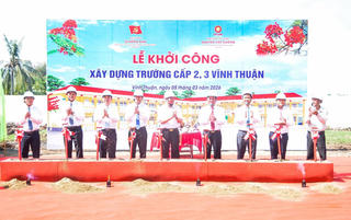 Xã Vĩnh Thuận (An Giang) phối hợp với Tập đoàn Phú Cường khởi công xây dựng Trường THCS - THPT Vĩnh Thuận