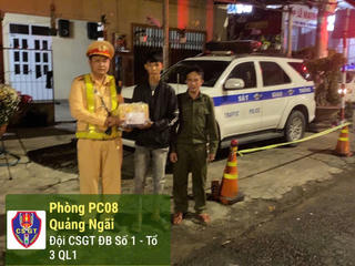CSGT Quảng Ngãi hỗ trợ đưa thanh niên thất lạc về đoàn tụ với gia đình