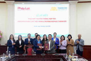 Ký kết phối hợp truyền thông, hợp tác giữa Báo Pháp luật Việt Nam và Trường Đại học Thành Đô