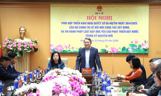 Bộ Y tế và Bộ Tư pháp tăng cường phối hợp triển khai Nghị quyết về đổi mới công tác xây dựng và thi hành pháp luật