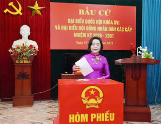 Đông đảo Cử tri Ninh Bình đến dự khai mạc và bỏ phiếu bầu cử từ sáng sớm