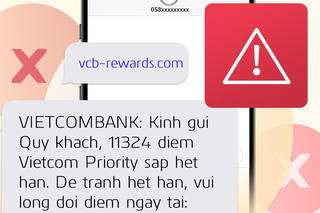 Cảnh báo lừa đảo mạo danh tin nhắn SMS thông báo điểm thưởng hết hạn đính kèm đường link giả 