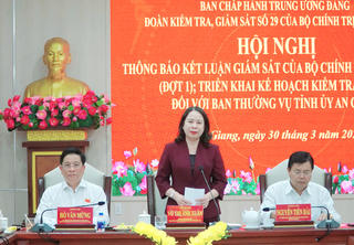 Bí thư Trung ương Đảng, Phó Chủ tịch nước Võ Thị Ánh Xuân làm việc với Ban Thường vụ Tỉnh uỷ An Giang