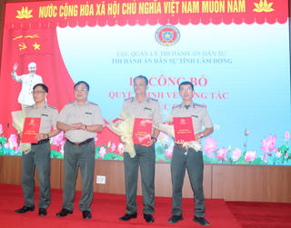 Thi hành án dân sự Lâm Đồng kiện toàn lãnh đạo cấp phòng