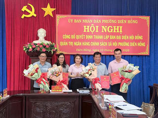 Gia Lai: Thành lập Ban đại diện Hội đồng quản trị Ngân hàng Chính sách xã hội phường Diên Hồng