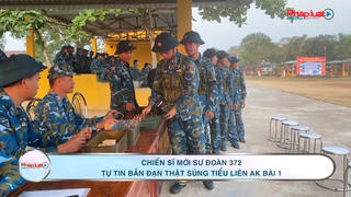 Chiến sĩ mới Sư đoàn 372 tự tin bắn đạn thật súng tiểu liên AK bài 1