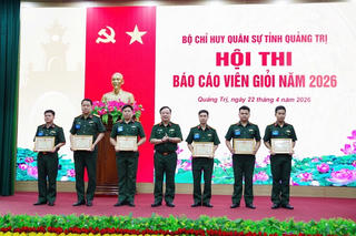 Bộ CHQS tỉnh Quảng Trị nâng cao chất lượng đội ngũ báo cáo viên từ thực tiễn hội thi