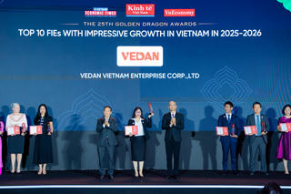 Vedan Việt Nam nhận giải thưởng Rồng Vàng 2026