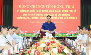 Bí thư Tỉnh ủy Bắc Ninh Nguyễn Hồng Thái: Các phường khu vực Thuận Thành phải quyết tâm đạt tăng trưởng hai con số
