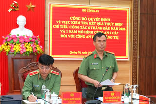 Bộ Công an kiểm tra, đánh giá kết quả thực hiện các mặt công tác tại Công an tỉnh Quảng Trị