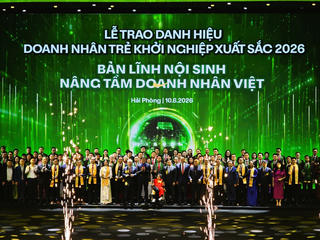 Vinh danh 86 doanh nhân trẻ khởi nghiệp xuất sắc 2026