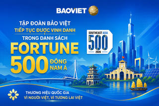 Tập đoàn Bảo Việt (BVH) tiếp tục được vinh danh trong danh sách Fortune 500 Đông Nam Á