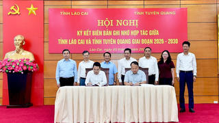 Lào Cai và Tuyên Quang ký kết biên bản hợp tác
