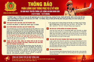 Hà Nội: Phân luồng giao thông phục vụ Lễ kỷ niệm Ngày truyền thống lực lượng An ninh nhân dân