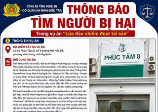 Công an Nghệ An tìm người bị hại trong vụ án xảy ra tại Cơ sở Phúc Tâm 8