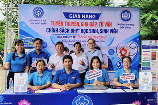 BHXH Đồng Tháp tư vấn chính sách BHYT HSSV tại Ngày hội việc làm