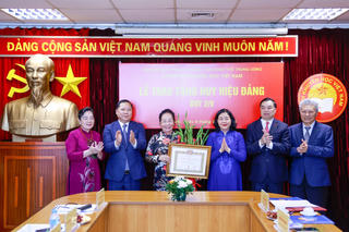 Nguyên Phó Chủ tịch nước Nguyễn Thị Doan đón nhận Huy hiệu 45 năm tuổi Đảng
