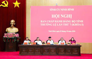 Ban chấp hành Đảng bộ tỉnh Ninh Bình tổ chức Hội nghị thường lệ tháng 10 năm 2026