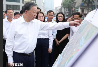 Tổng Bí thư, Chủ tịch nước Tô Lâm kiểm tra tiến độ thi công một số công trình, dự án trọng điểm của Thủ đô
