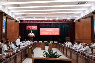 Bộ trưởng Hoàng Thanh Tùng làm việc với Ban Thường vụ Thành ủy TP. Hồ Chí  Minh về công tác tư pháp, thi hành án dân sự