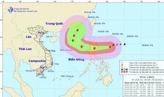 Bão Yutu mạnh cấp 12, di chuyển nhanh vào  Biển Đông 