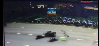 Thanh niên chạy xe máy tốc độ cao tông văng cụ ông đạp xe sang đường