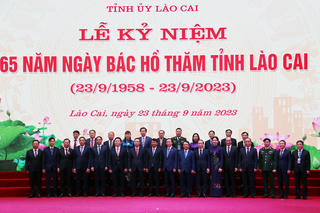 Chủ tịch nước Võ Văn Thưởng dự Lễ kỷ niệm 65 năm Bác Hồ về thăm Lào Cai