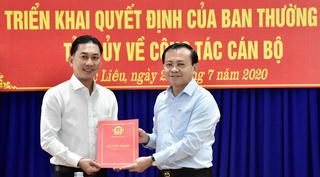 Bổ nhiệm Phó Trưởng ban Tổ chức Tỉnh ủy Bạc Liêu