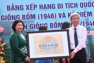 Trao Bằng xếp hạng di tích quốc gia Địa điểm Trận Giồng Bốm - Bạc Liêu