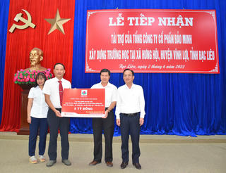 Tổng Công ty Cổ phần Bảo Minh tài trợ 05 tỷ đồng xây dựng trường học tại Bạc Liêu