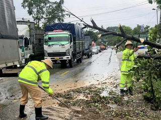 Mưa lớn kèm gió lốc tốc mái nhiều nhà dân ở Tuyên Quang 