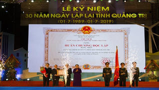 Quảng Trị đón Huân chương độc lập hạng nhất dịp kỷ niệm 30 năm thành lập tỉnh