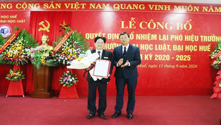 Phó Giáo sư, Tiến sĩ Nguyễn Duy Phương được bổ nhiệm lại Phó Hiệu trưởng Đại học Luật, ĐH Huế