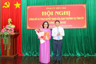 Bà Nguyễn Trúc Hạnh được bổ nhiệm làm Trưởng Ban Tuyên giáo Tỉnh ủy Bến Tre