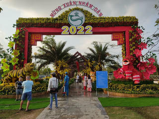 Vườn hoa xuân- điểm nhấn của thành phố Cần Thơ trong những ngày Tết