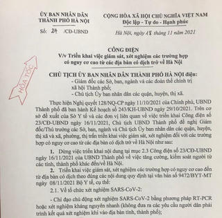 Giám sát, xét nghiệm các trường hợp có nguy cơ cao từ các địa bàn có dịch trở về Hà Nội